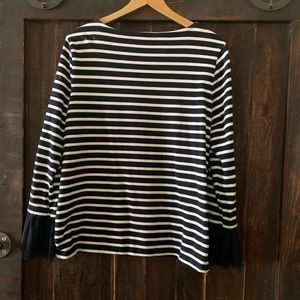 Beach lunch lounge navy and white long sleeve